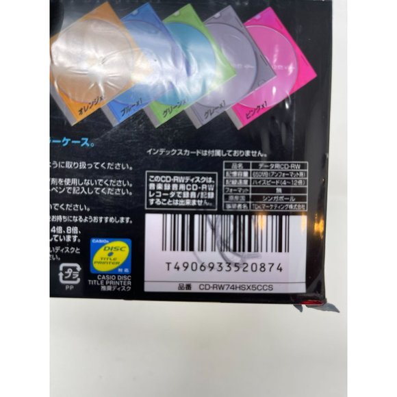 Retro Japanese TDK Blank CD-RW Multicolor 5 Pack Cd's 650 mb - Picture 2 of 3